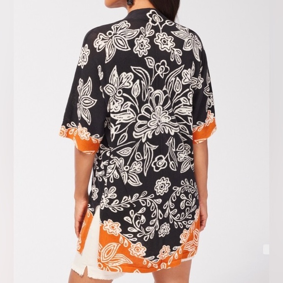 Chico’s Floral Midi Lightweight Open Cardigan - Picture 2 of 6